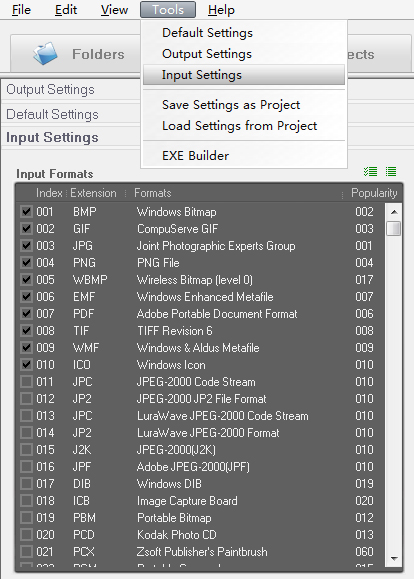 inputsettings